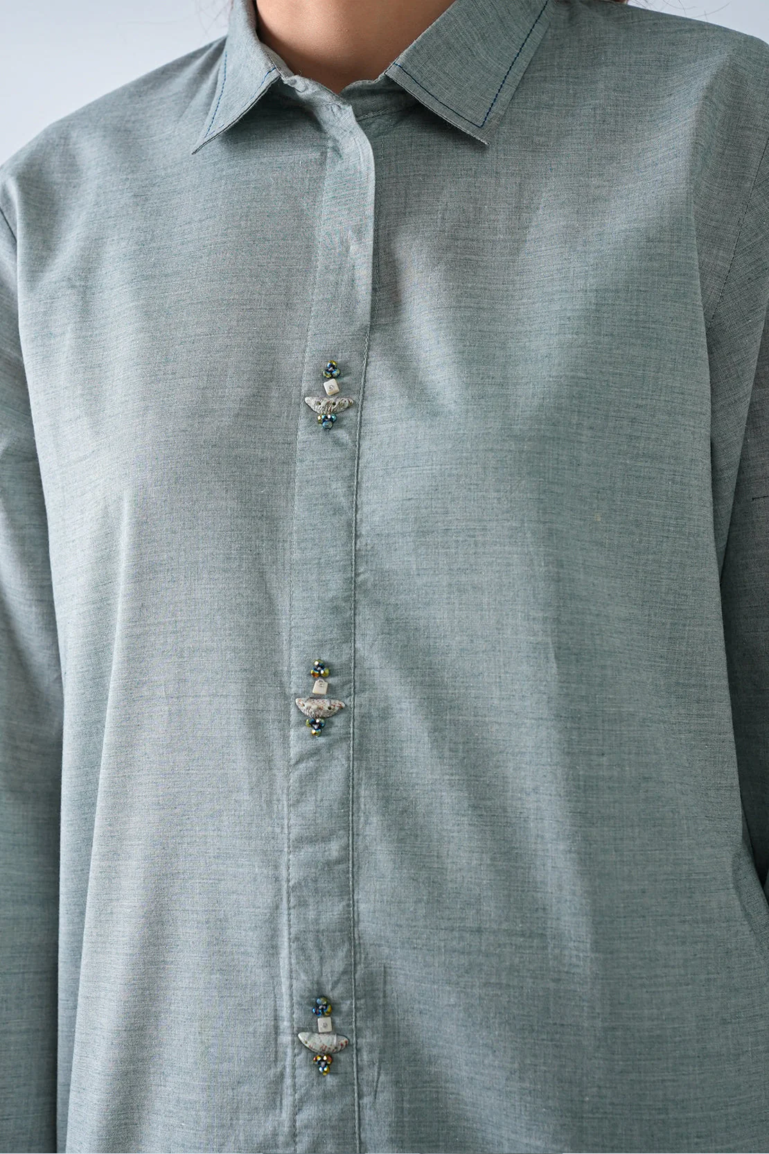 Solid Acrylic Stitched Shirt/Trouser 2 Piece - Image 6