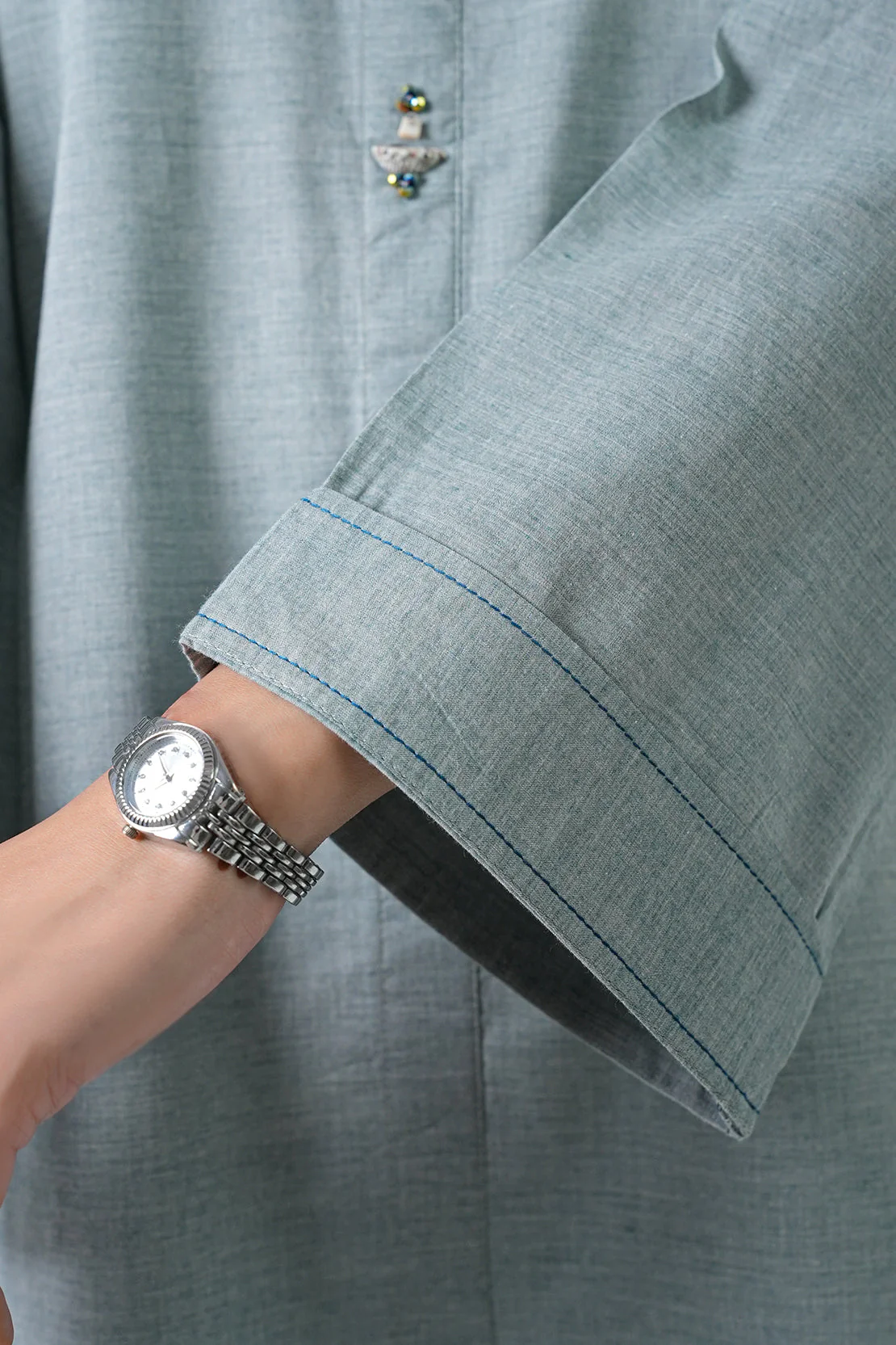Solid Acrylic Stitched Shirt/Trouser 2 Piece - Image 7