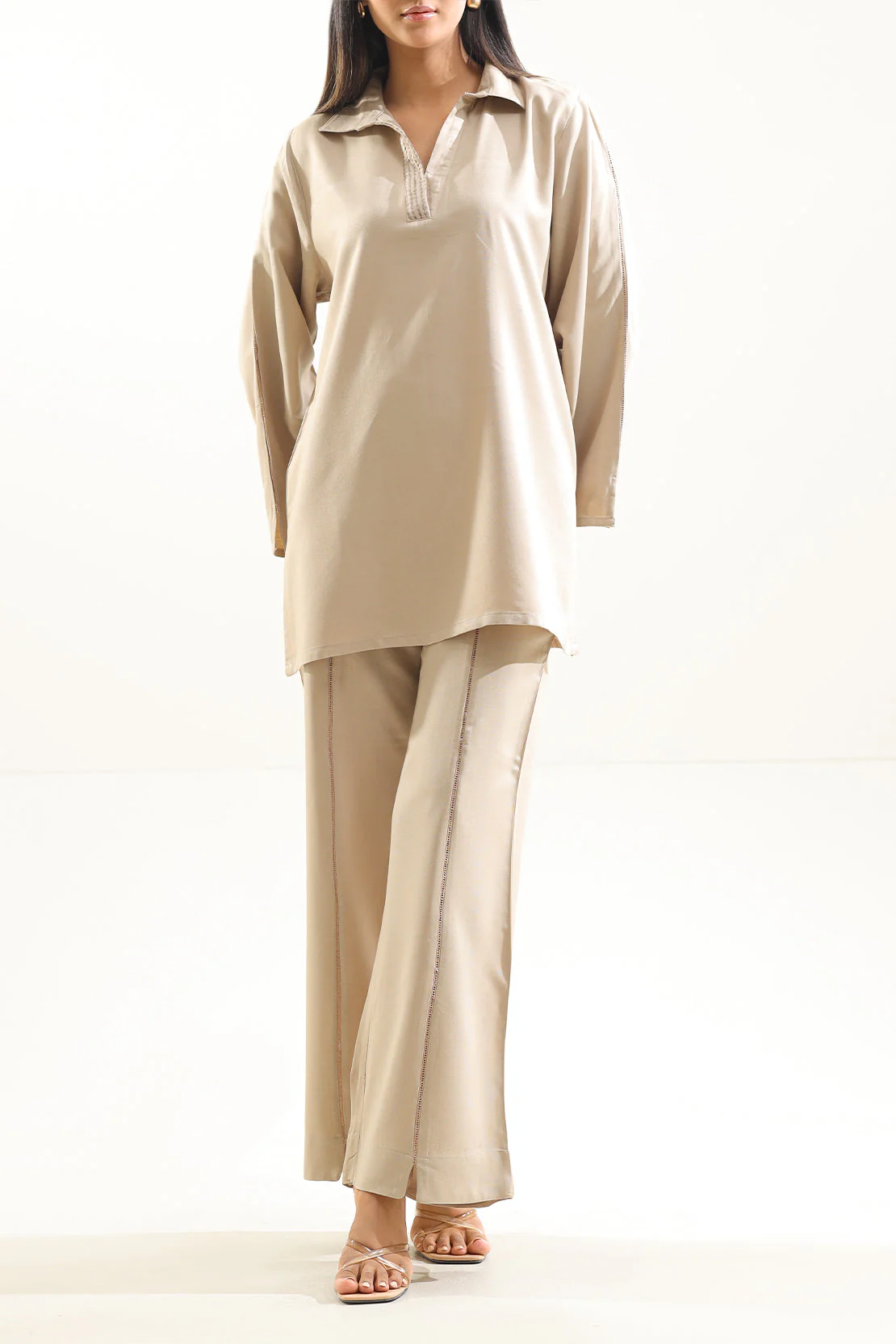 Solid Acrylic Stitched Shirt - Image 2