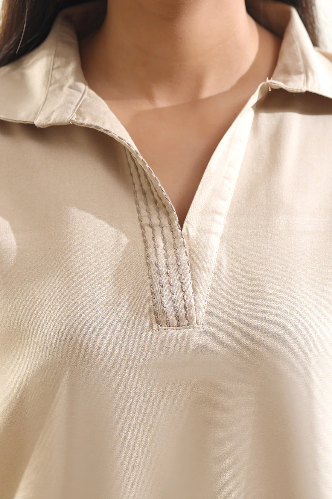 Solid Acrylic Stitched Shirt - Image 5