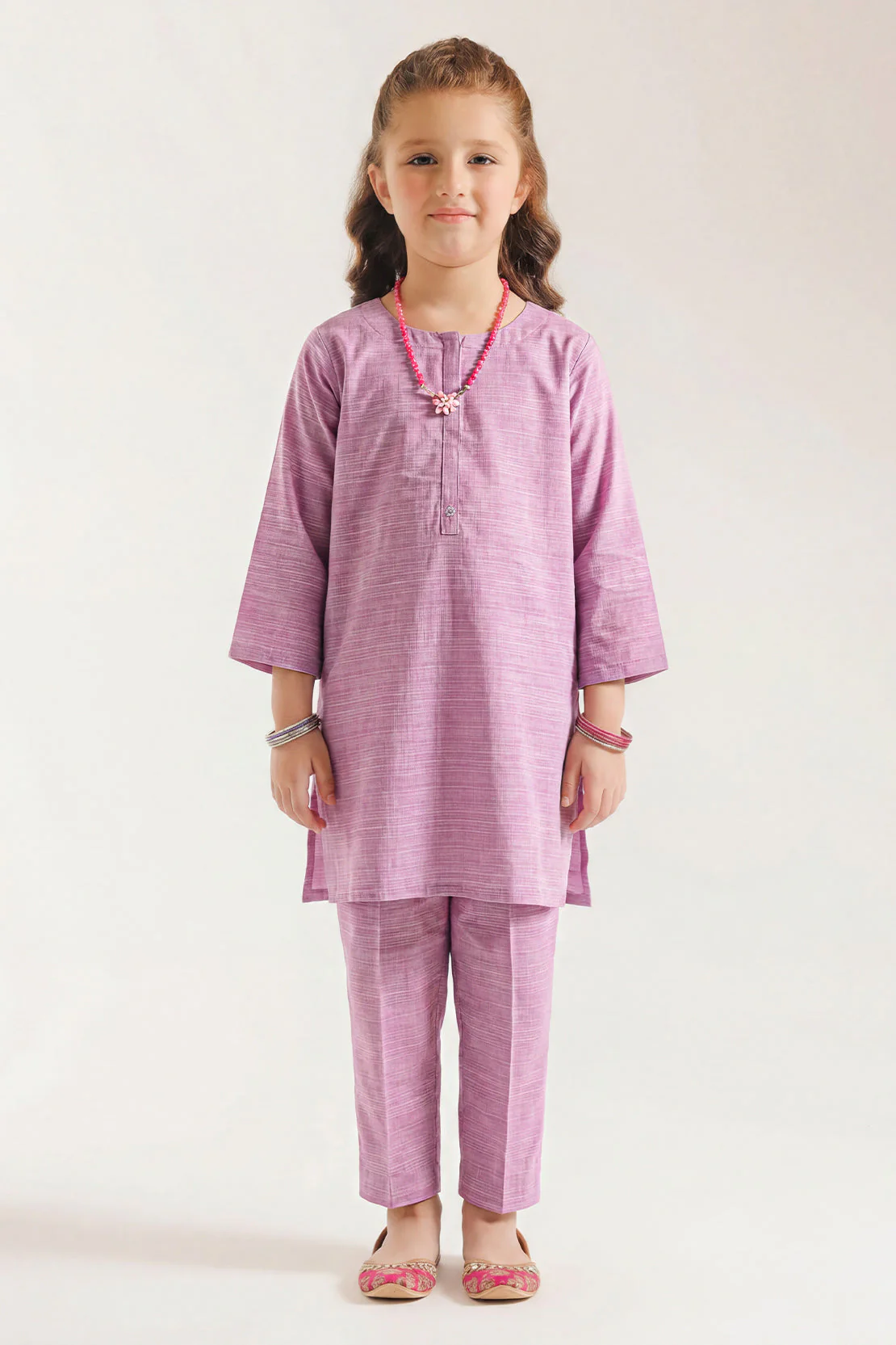 Solid Cambric Stitched 2 Piece (Shirt/Trouser) For Kids - Image 2