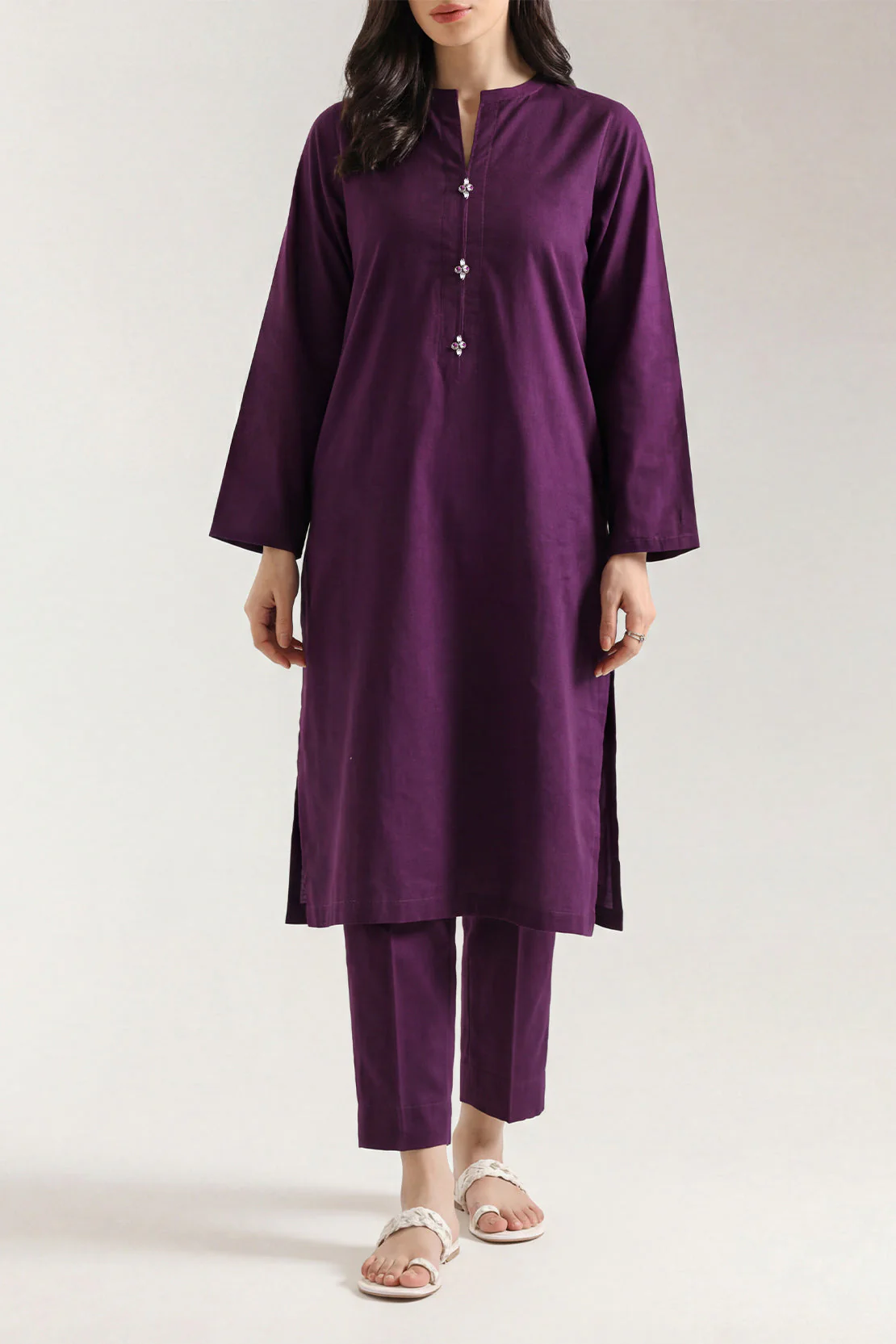 Solid Cambric Stitched 2 Piece (Shirt/Trouser) - Image 3