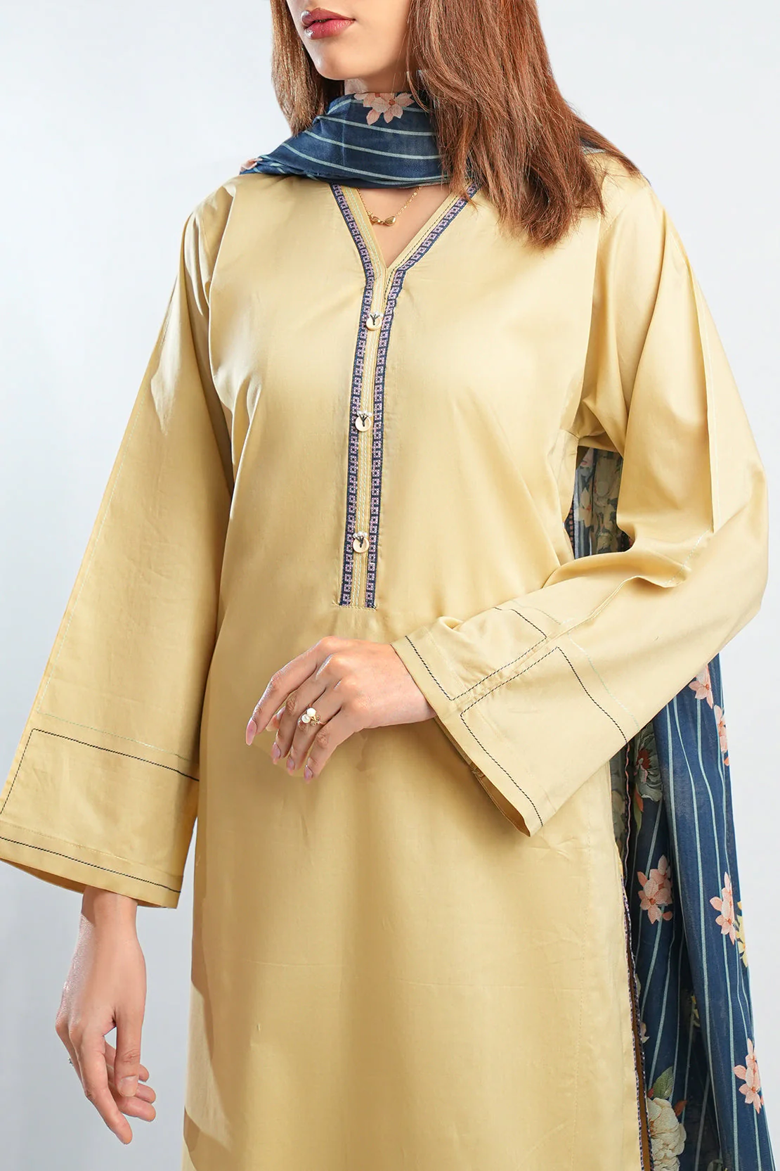 Solid Cambric Stitched 3 Piece