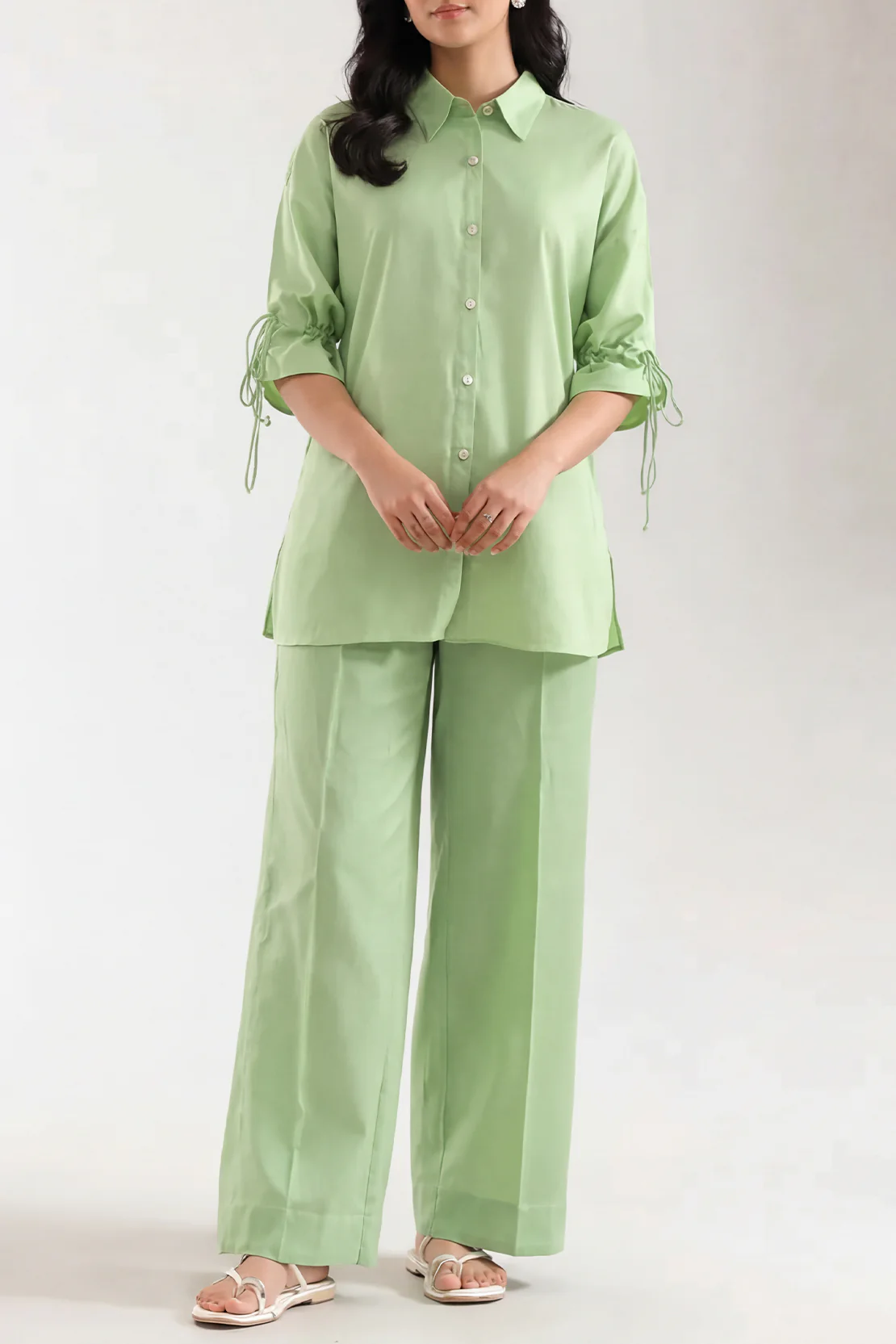 Solid Cotton Dobby Stitched 2 Piece (Shirt/Trouser)