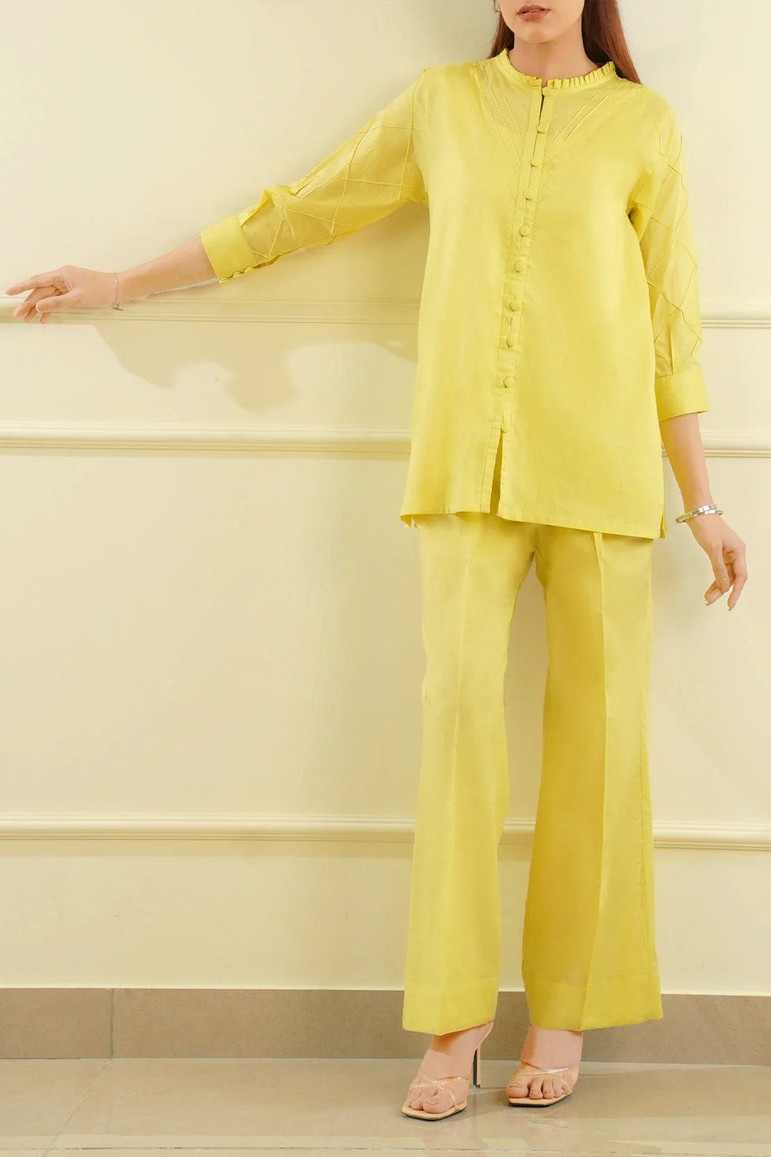 Solid Cotton Dobby Stitched Shirt - Image 2