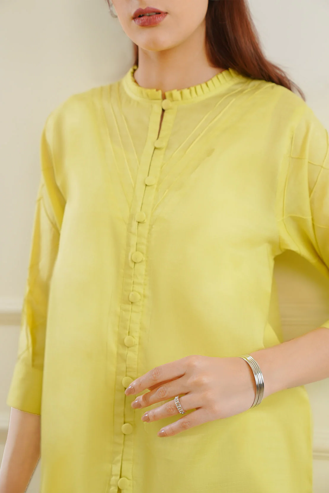 Solid Cotton Dobby Stitched Shirt - Image 4