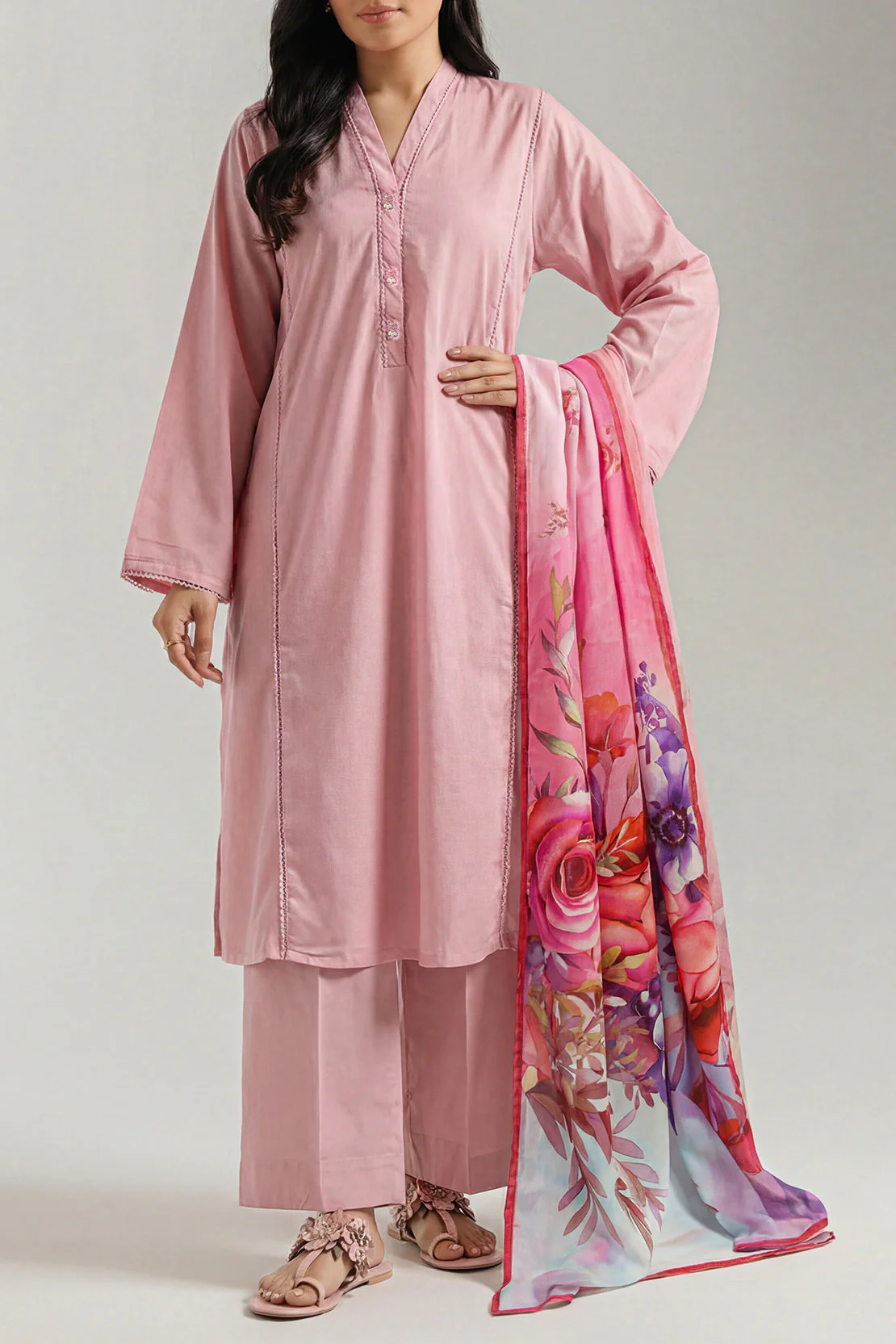 Solid Cotton Filament Stitched 2 Piece (Shirt/Trouser)