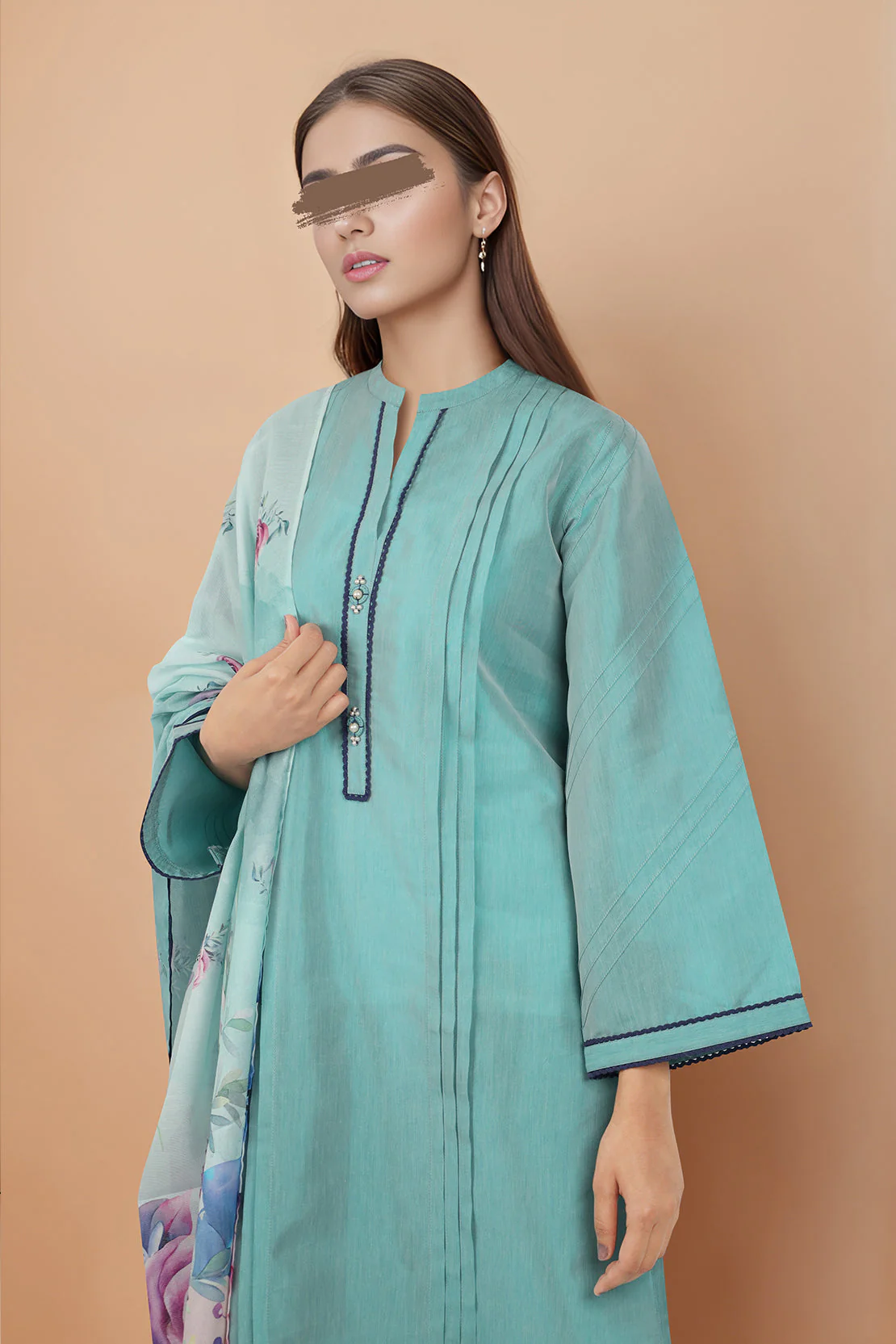 Solid cotton Filament Stitched 3 Piece - Image 2