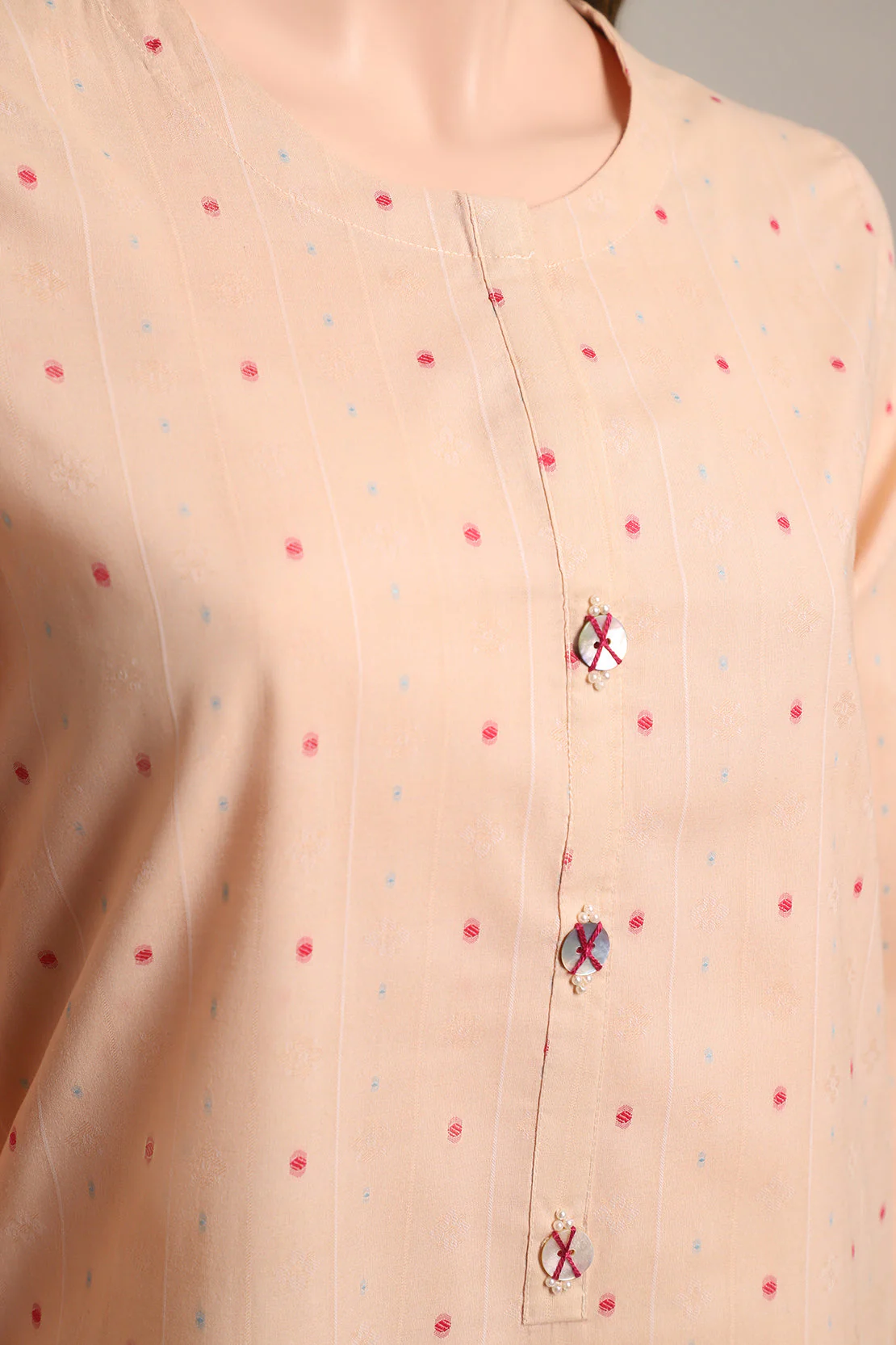 Solid Cotton Jacquard Stitched 2 Piece (Shirt/Trouser) - Image 3