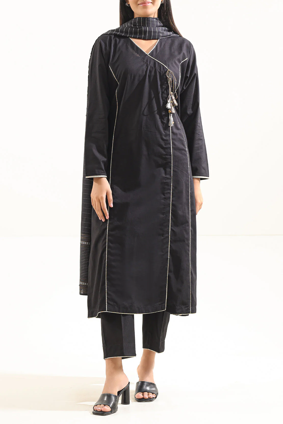 Solid Cotton Jacquard Stitched 2 Piece (Shirt/Trouser)
