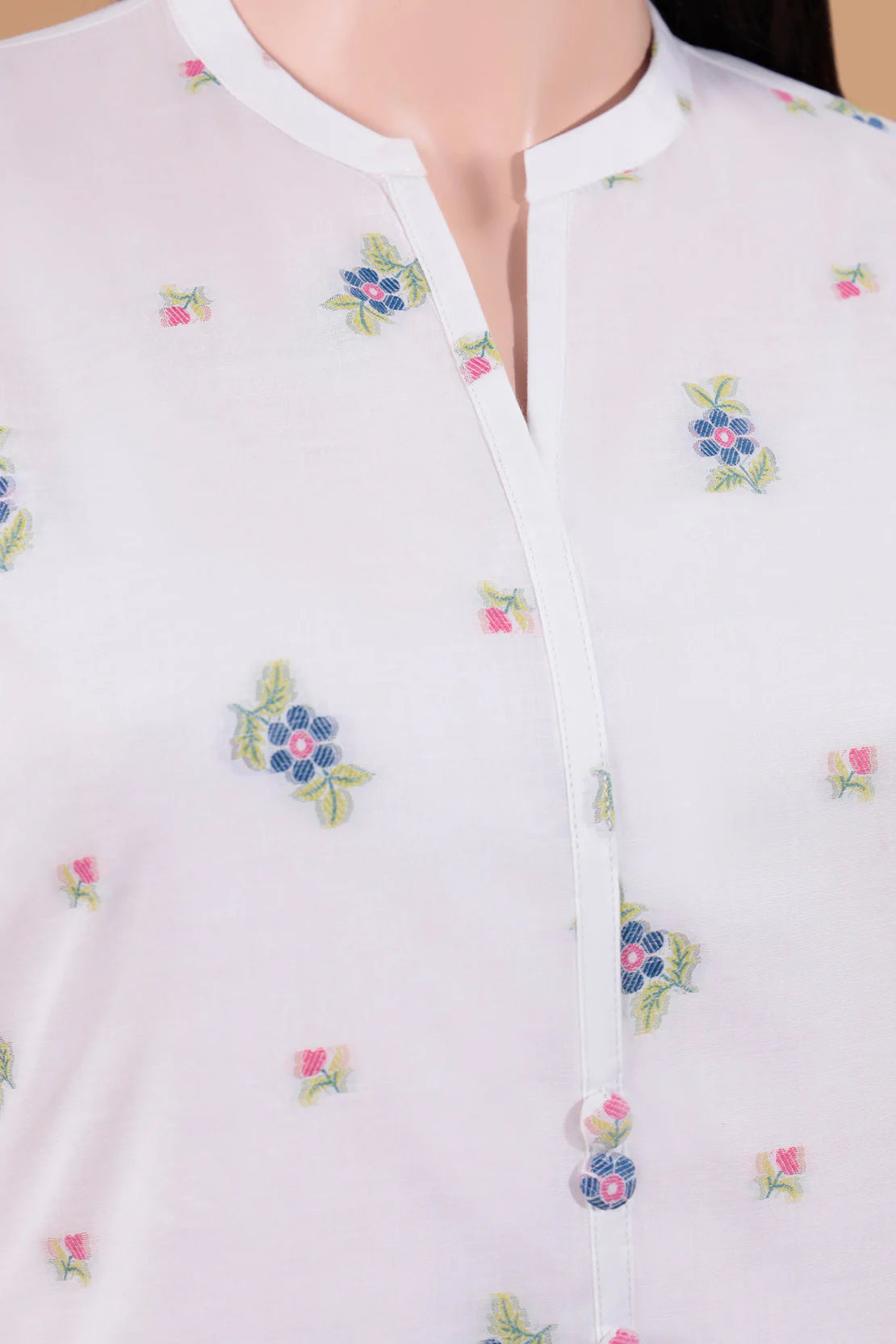 Solid Cotton Jacquard Stitched 3 Piece - Image 3