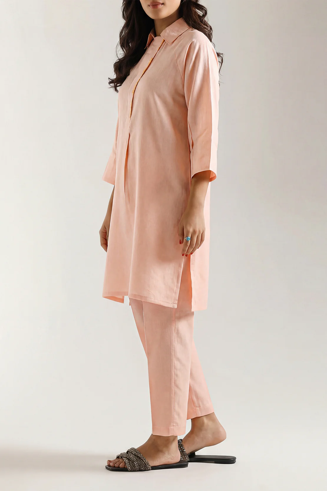 Solid Cotton Stitched 2 Piece (Shirt/Trouser)