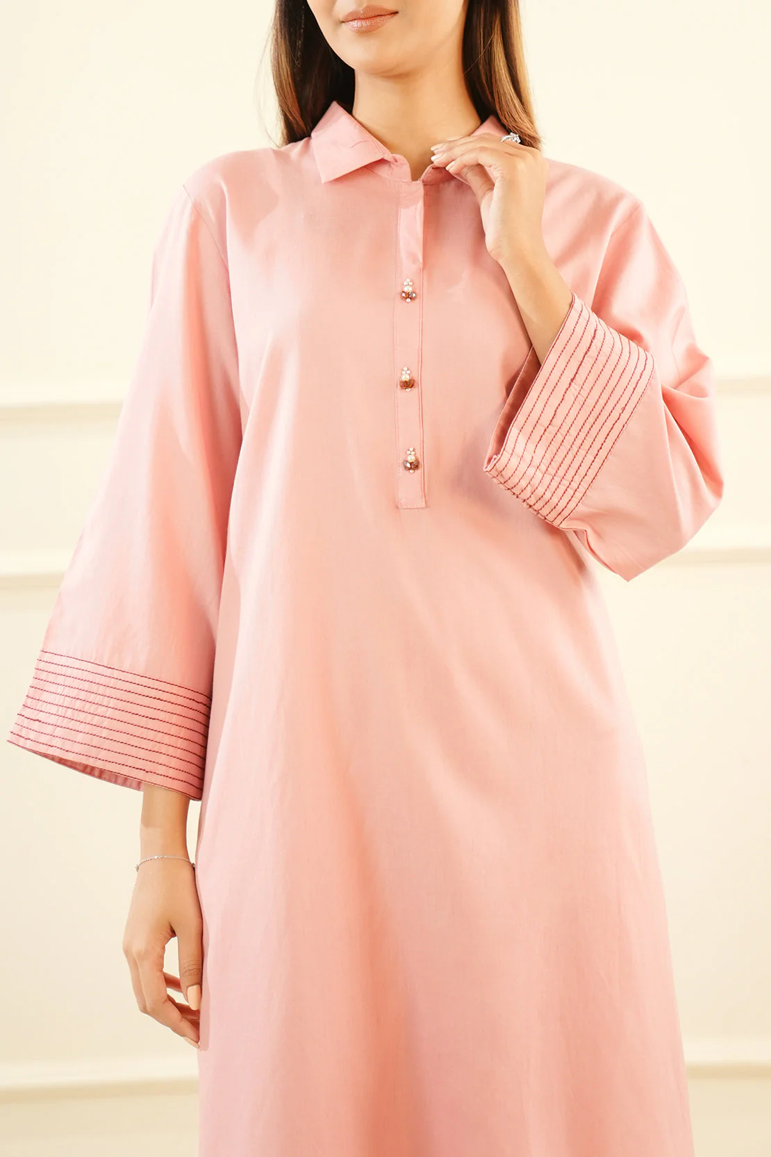 Solid Cotton Stitched 2 Piece (Shirt/Trouser)