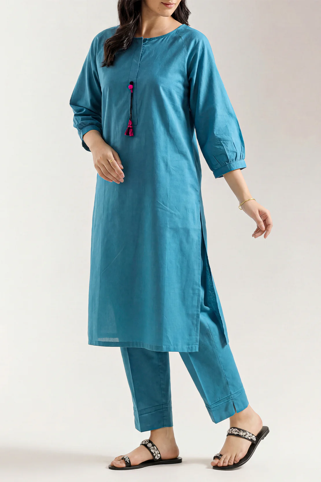 Solid Cotton Stitched 2 Piece (Shirt/Trouser)
