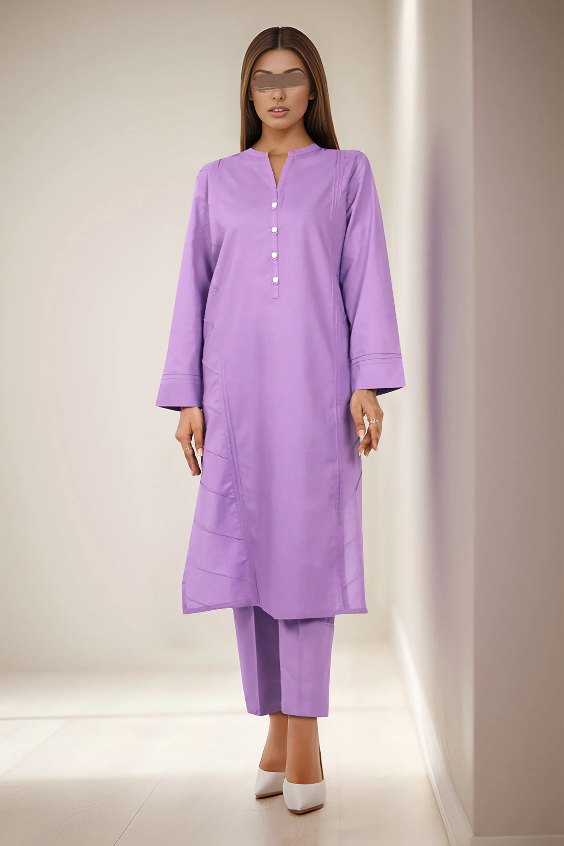 Solid Cotton Stitched 2 Piece (Shirt/Trouser) - Image 2