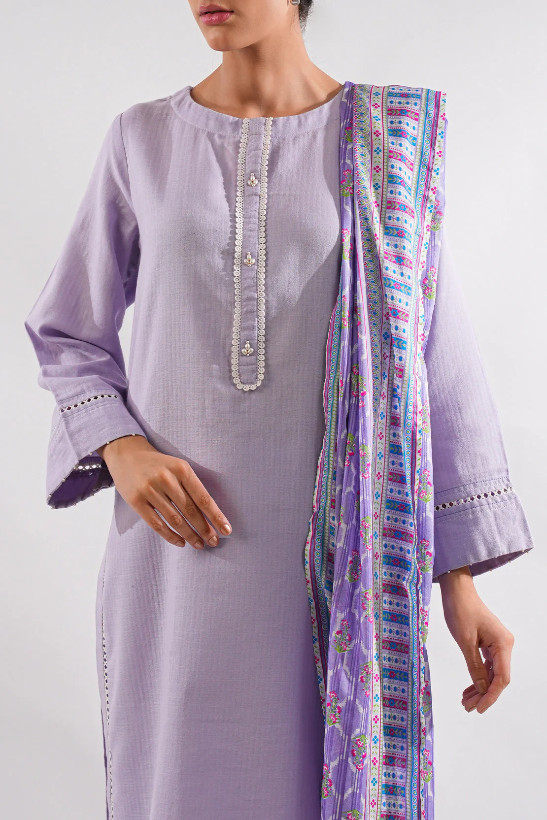 Solid Cotton Stitched 3 Piece - Image 3