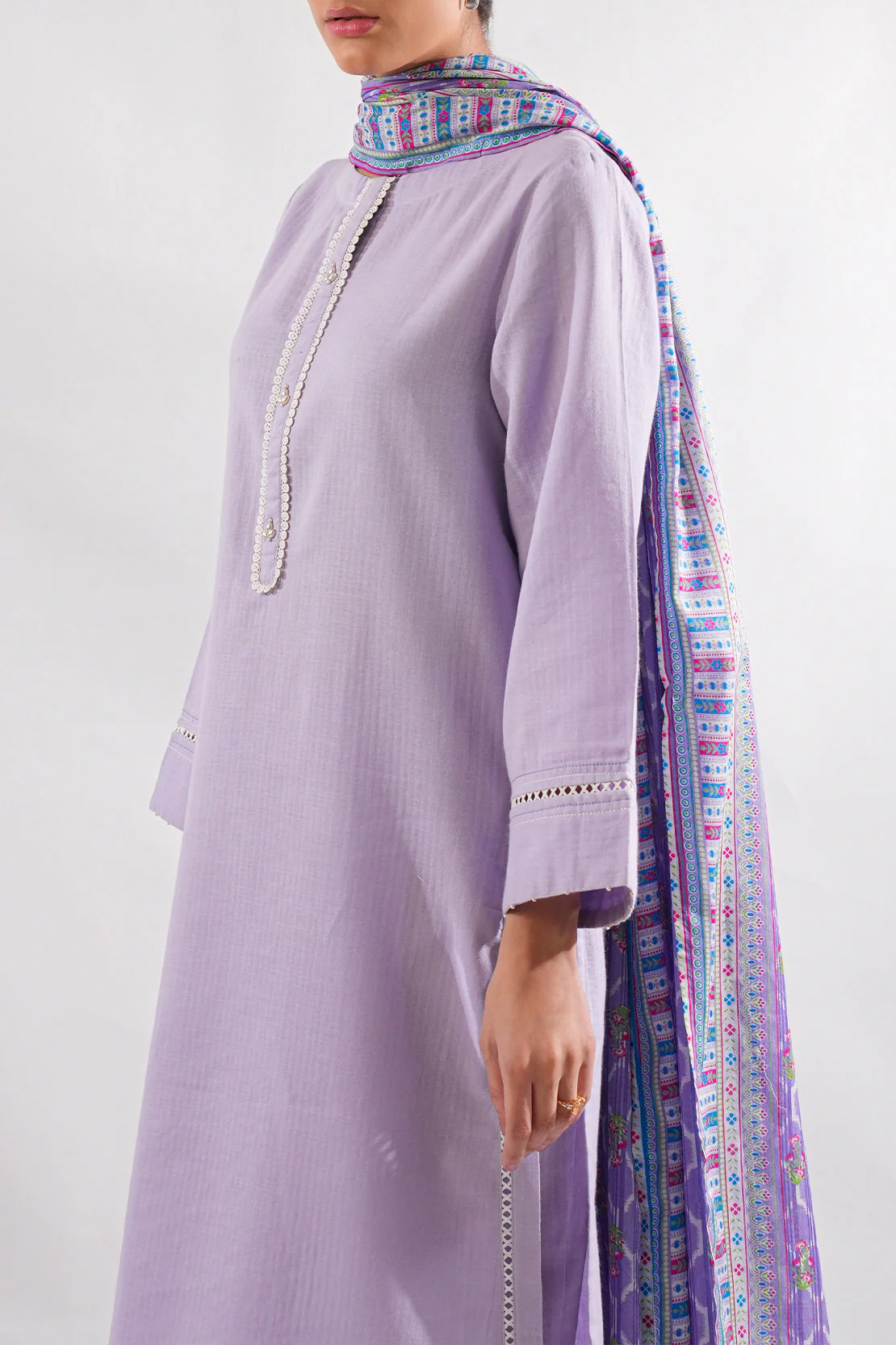 Solid Cotton Stitched 3 Piece - Image 4