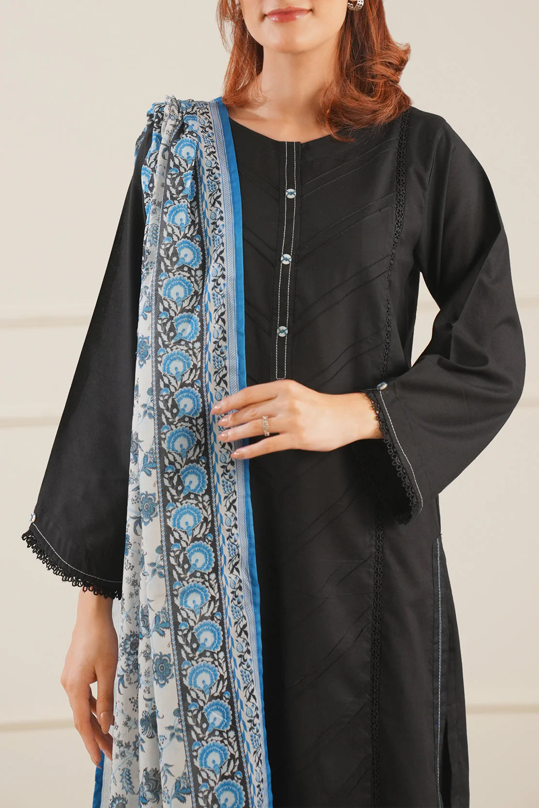 Solid Cotton Stitched 3 Piece - Image 3