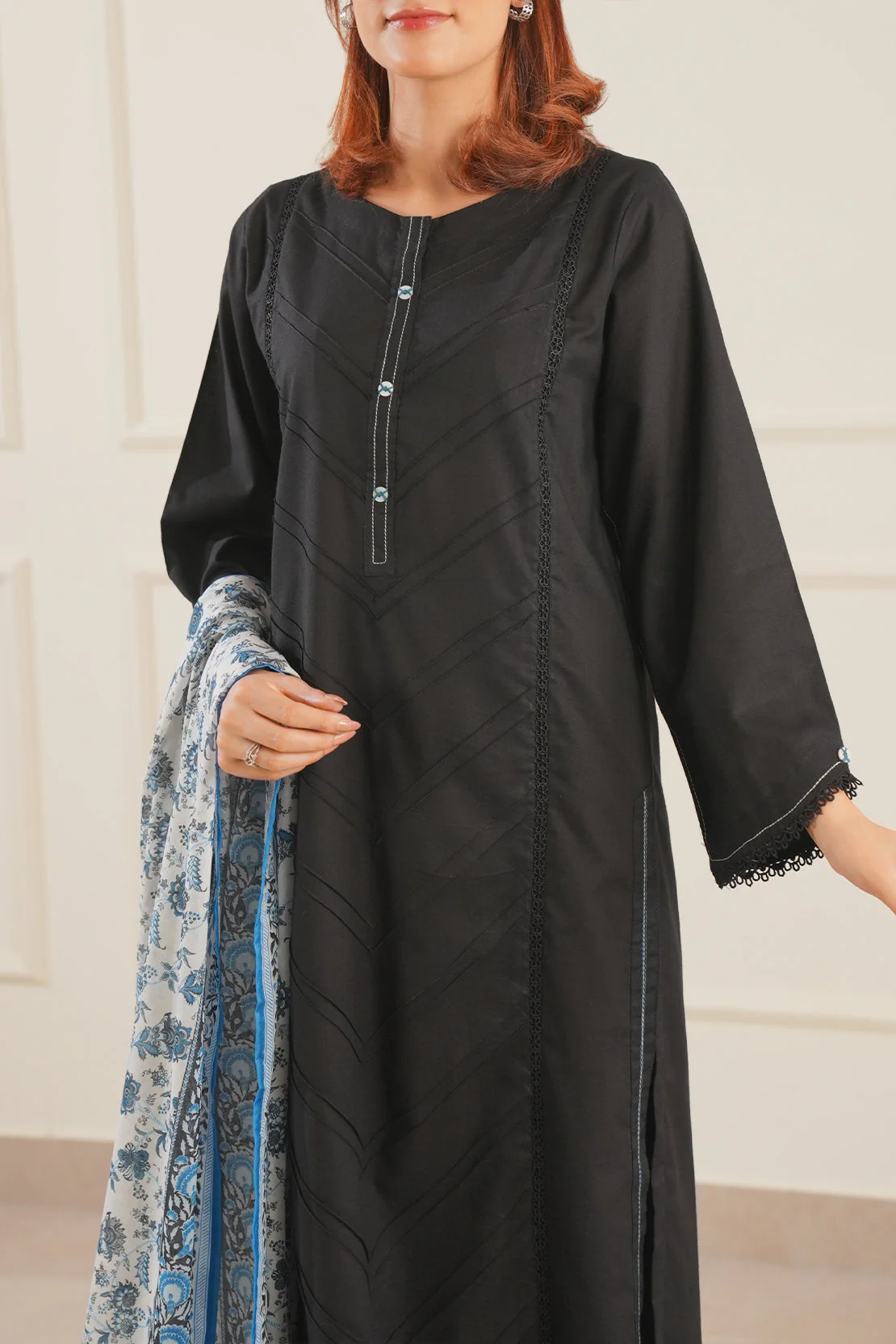 Solid Cotton Stitched 3 Piece - Image 4