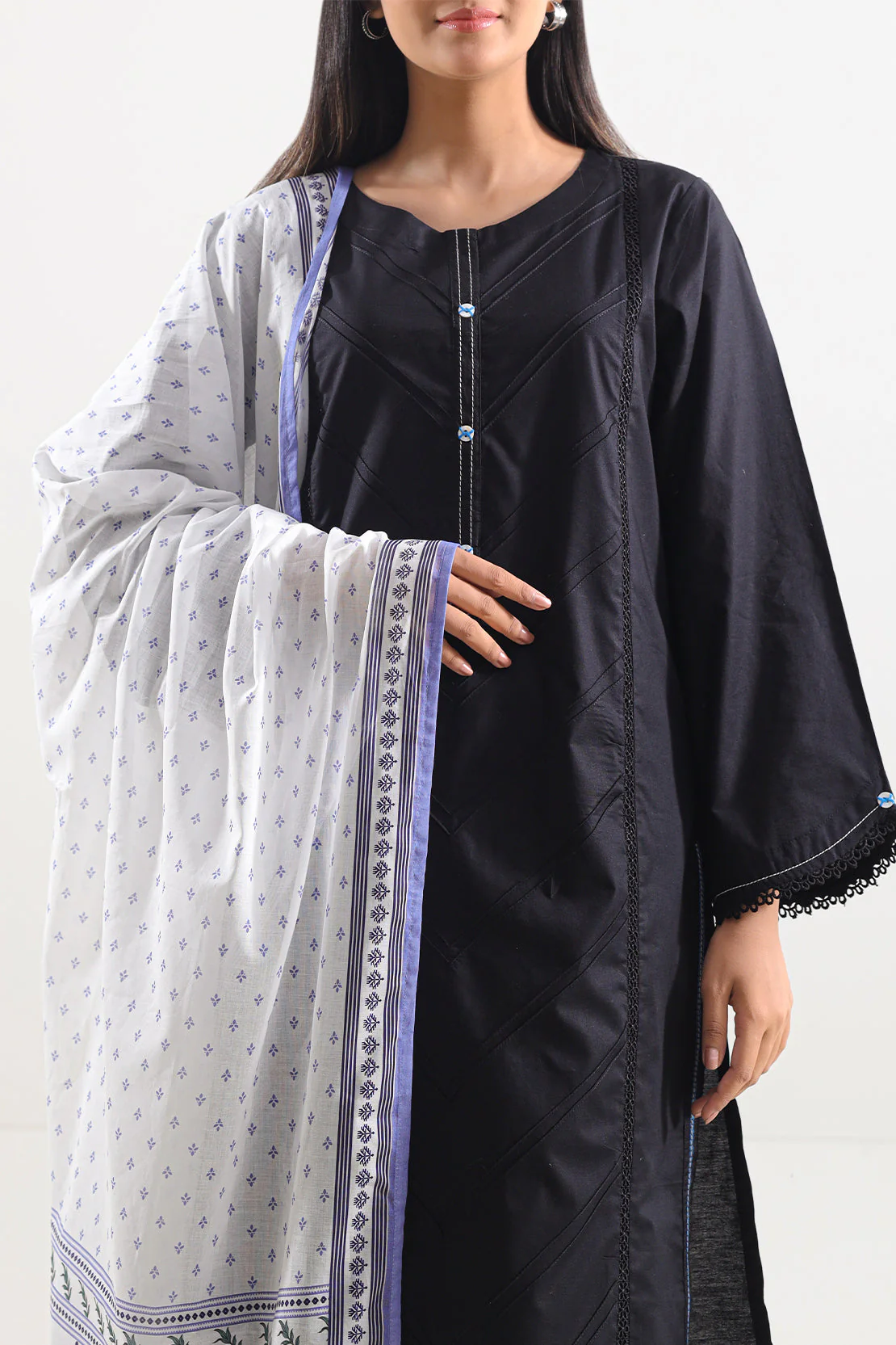 Solid Cotton Stitched 3 Piece - Image 4