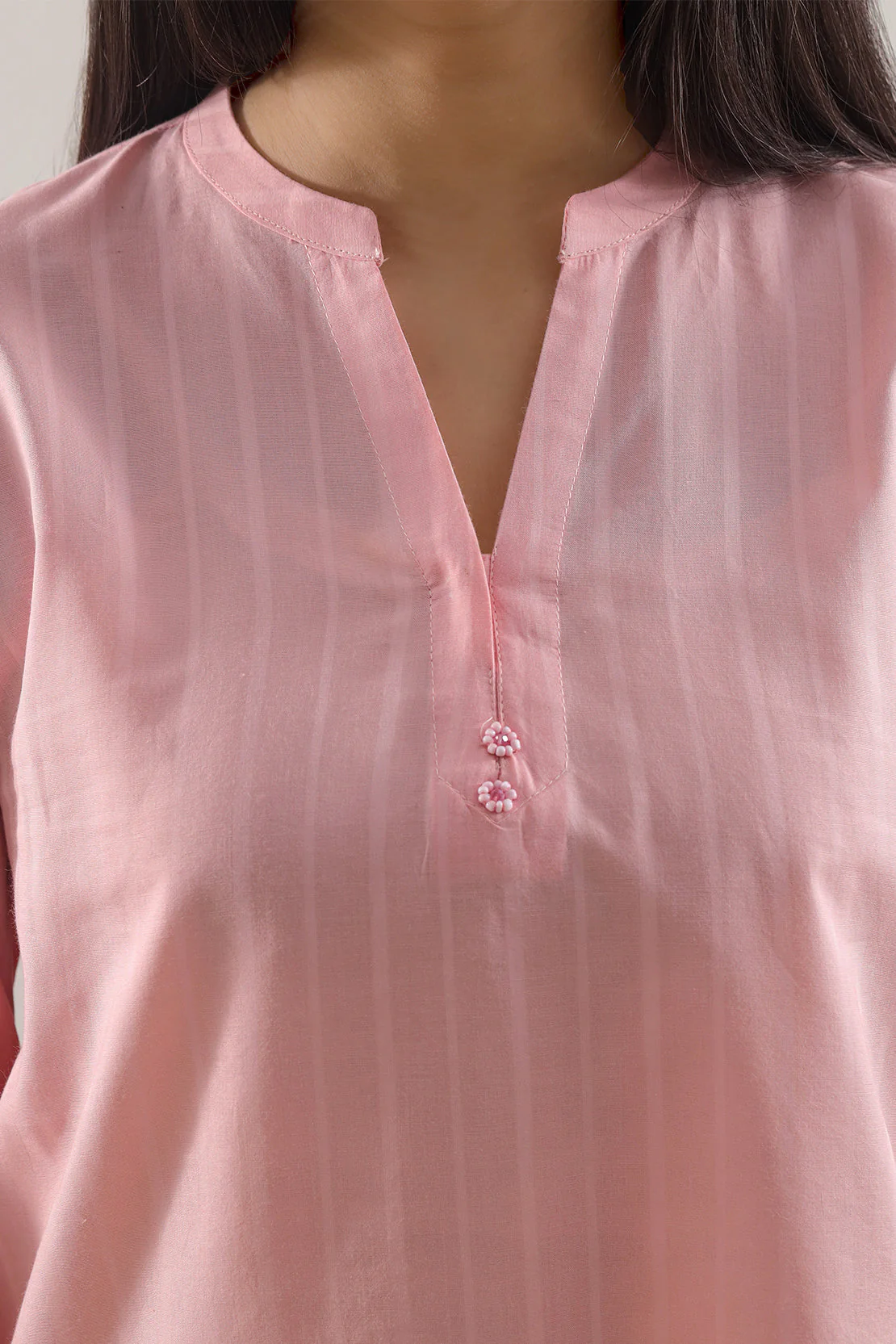 Solid Cotton Stitched Shirt - Image 4