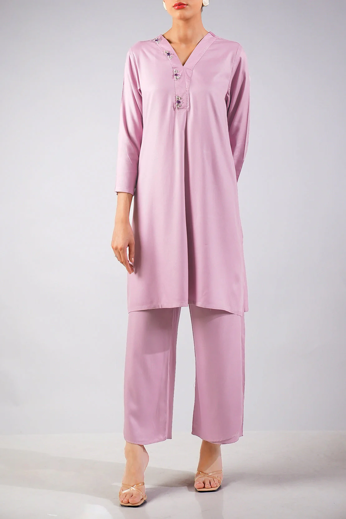 Solid Dobby Crepe Stitched 2 Piece (Shirt/Trouser) - Image 6