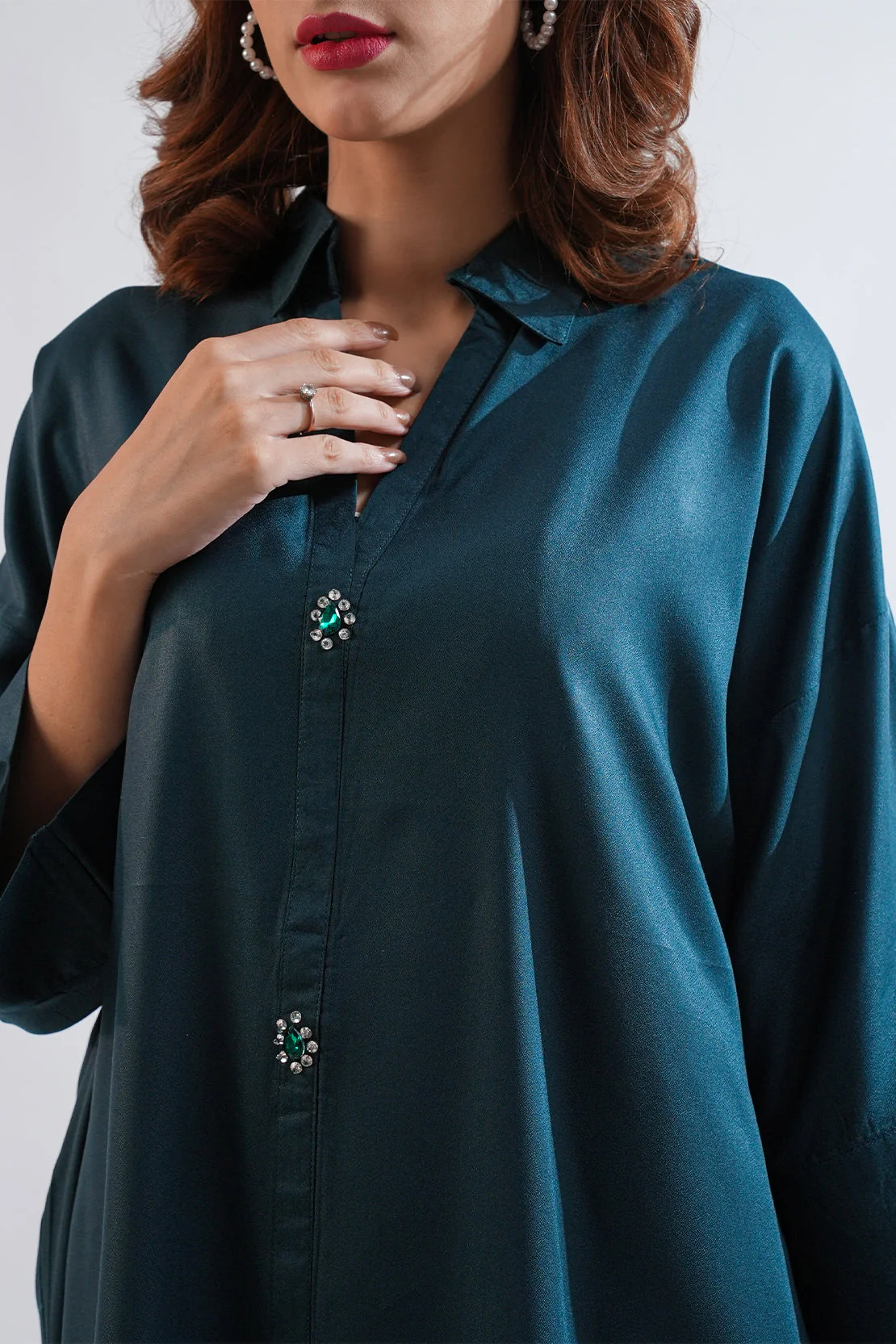 Solid Dobby Crepe Stitched 2 Piece (Shirt/Trouser)