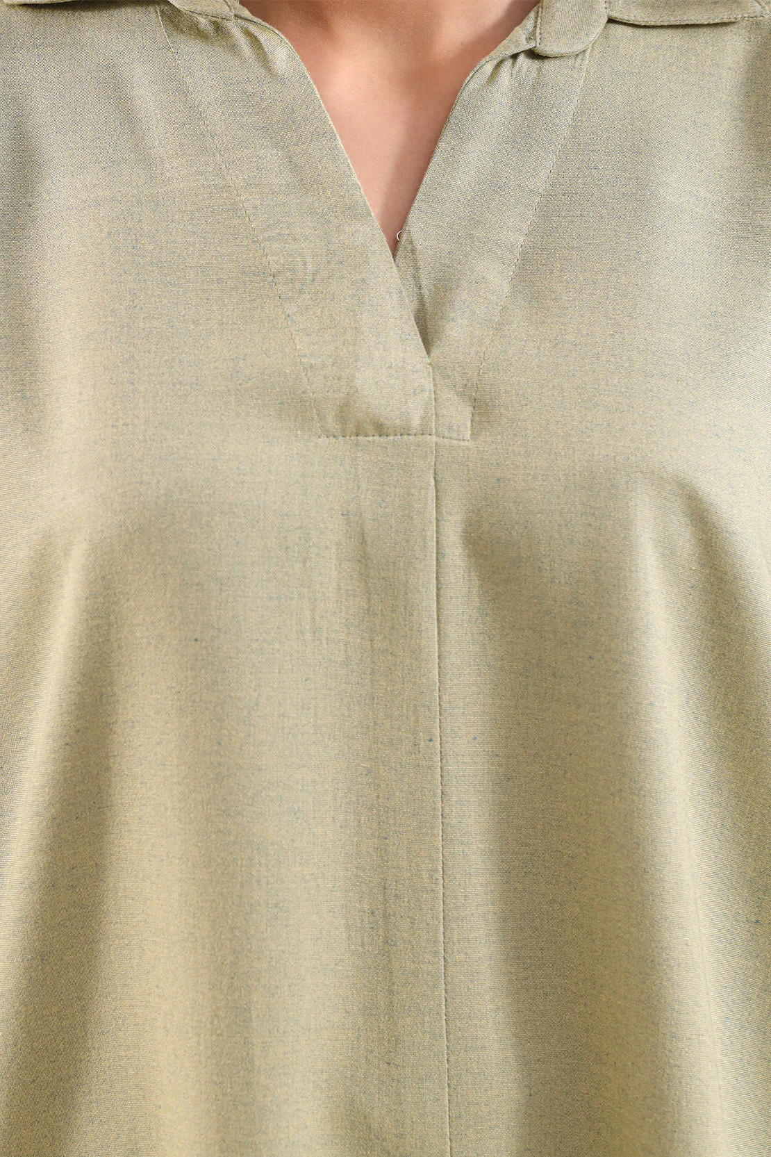 Solid Peach Fabric Stitched 2 Piece (Shirt/Trouser) - Image 3