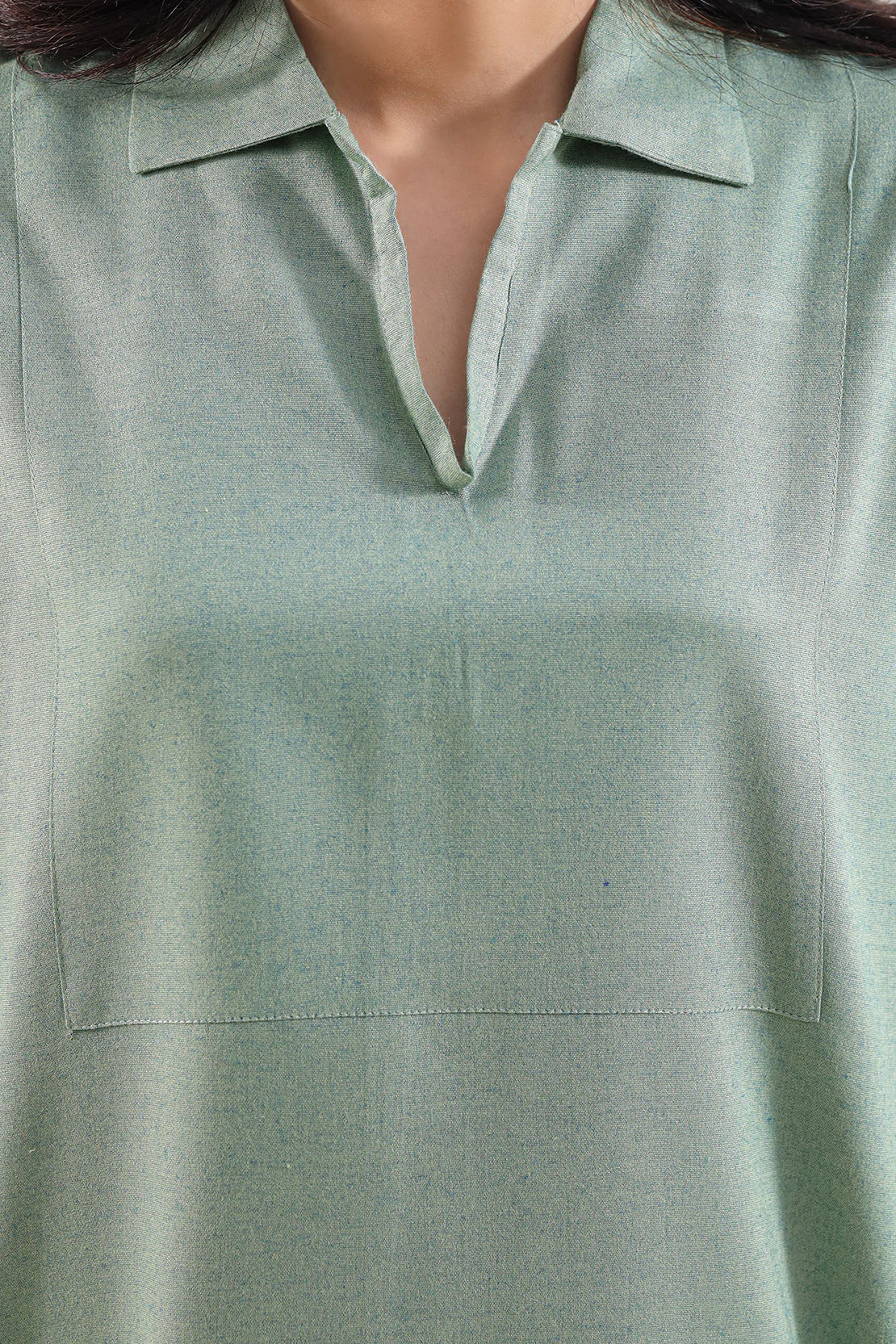 Solid Peach Fabric Stitched 2 Piece (Shirt/Trouser) - Image 5