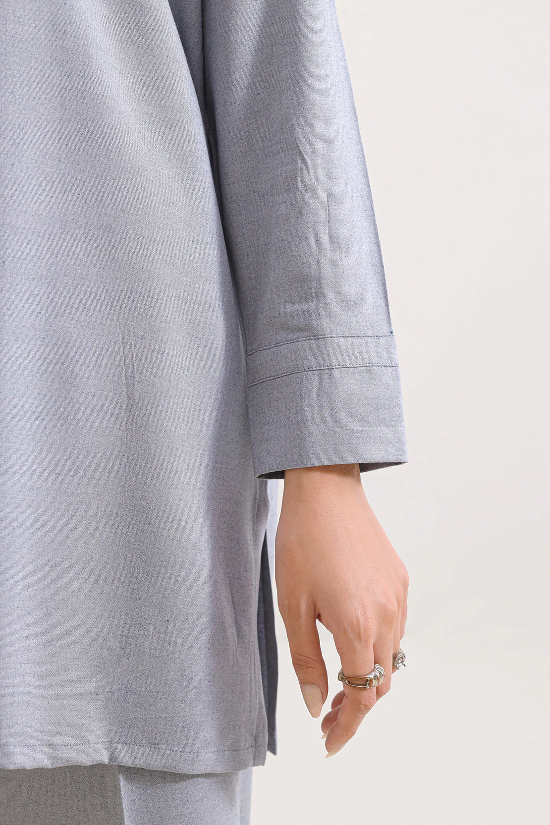 Solid Peach Fabric Stitched 2 Piece (Shirt/Trouser) - Image 5