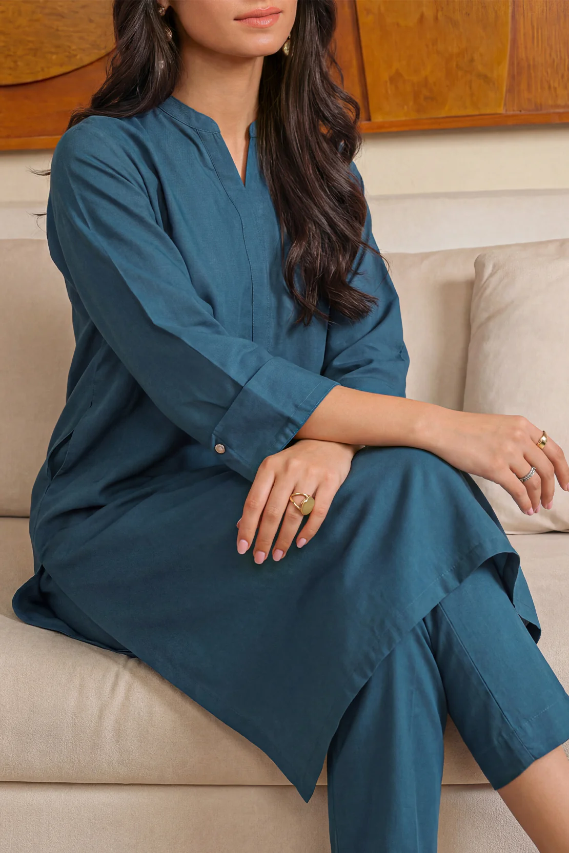 Solid Easy Care Weave Stitched 2 Piece (Shirt/Trouser) - Image 3