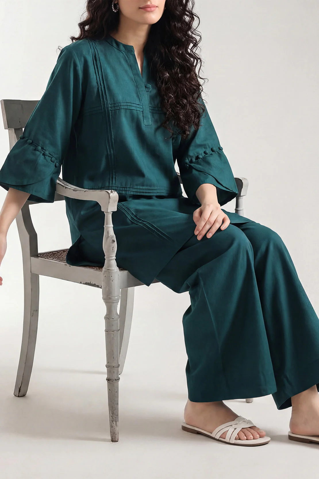 Solid Easy Care Weave Stitched 2 Piece (Shirt/Trouser)