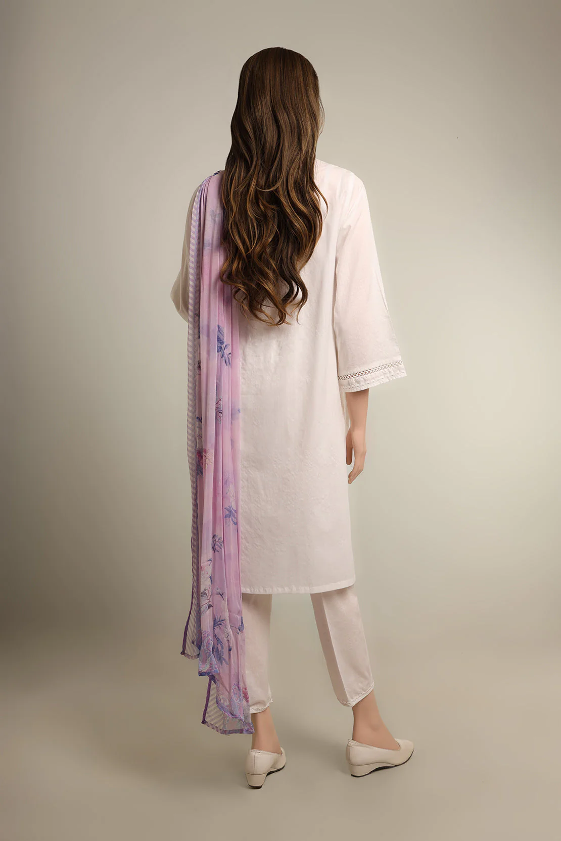 Solid Emb Cotton Dobby Stitched 2 Piece (Shirt/Trouser) - Image 3