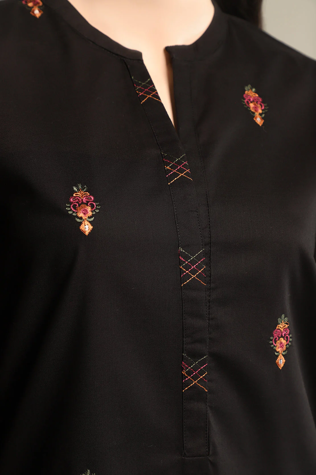 Solid Emb Cotton Stitched 2 Piece (Shirt/Trouser) - Image 3