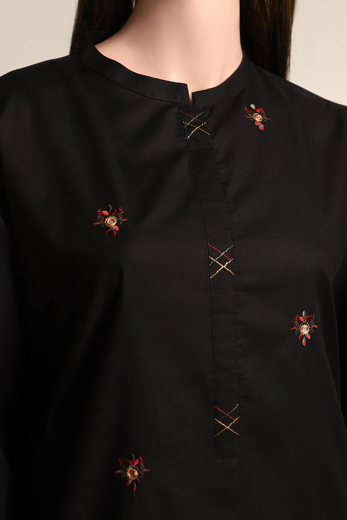 Solid Emb Cotton Stitched 2 Piece (Shirt/Trouser) - Image 3