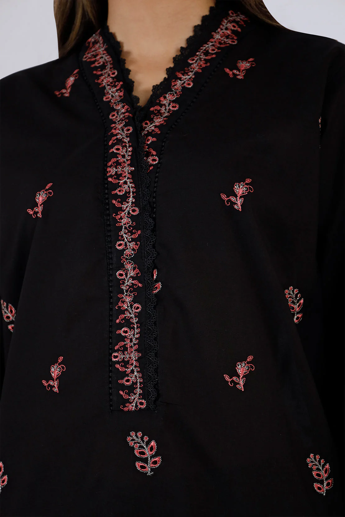 Solid Emb Cotton Stitched 2 Piece (Shirt/Trouser) - Image 3