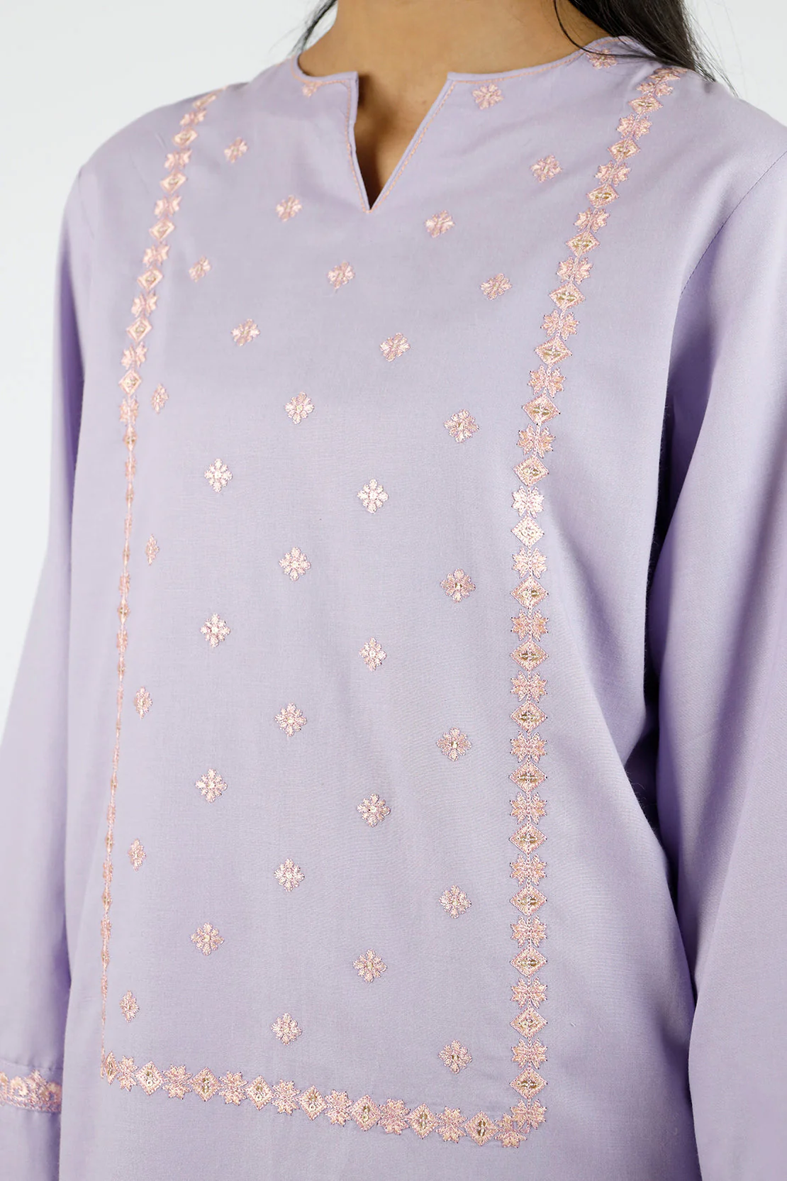 Solid Emb Cotton Stitched 2 Piece (Shirt/Trouser) - Image 3