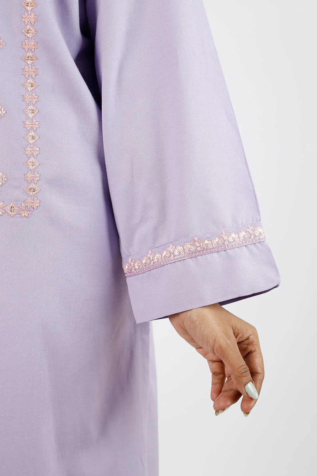 Solid Emb Cotton Stitched 2 Piece (Shirt/Trouser) - Image 4