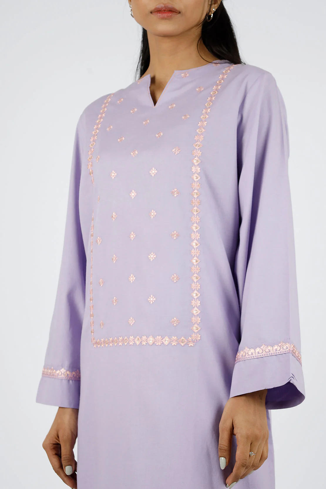 Solid Emb Cotton Stitched 2 Piece (Shirt/Trouser) - Image 5