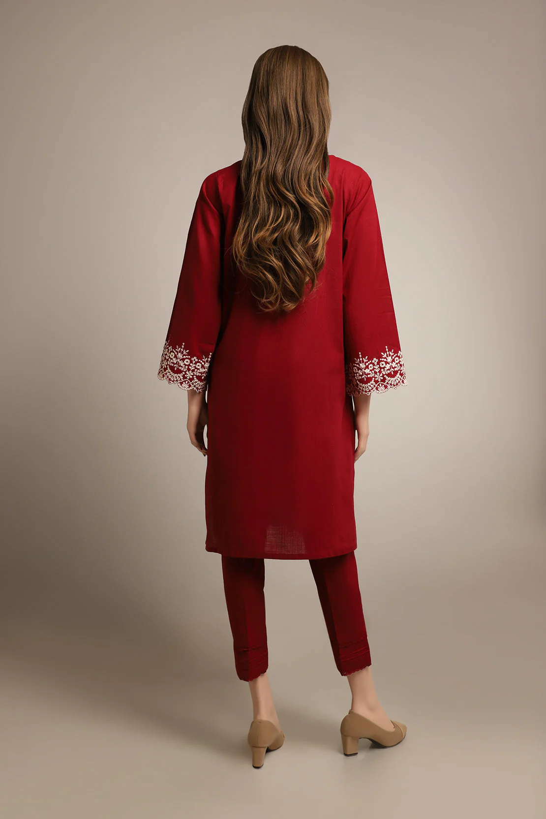 Solid Emb Cross Hatch Stitched 2 Piece (Shirt/Trouser) - Image 2