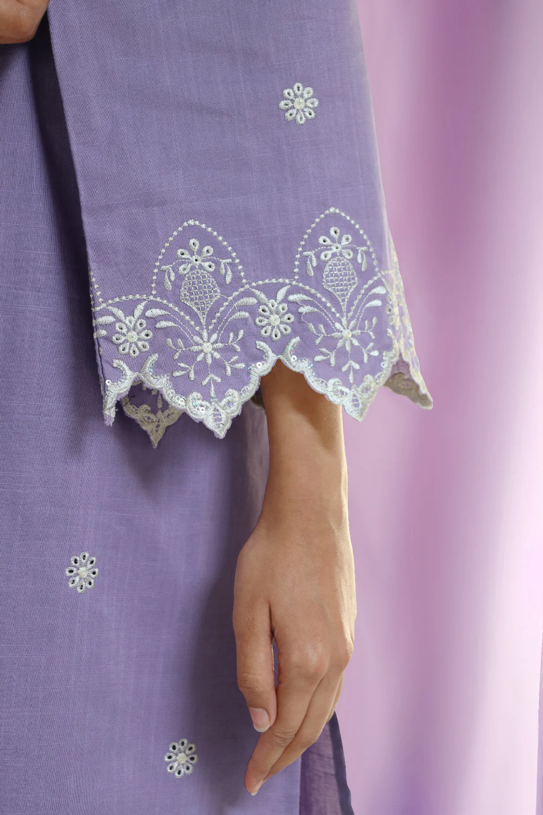 Solid Emb Cross Hatch Stitched 2 Piece (Shirt/Trouser) - Image 3