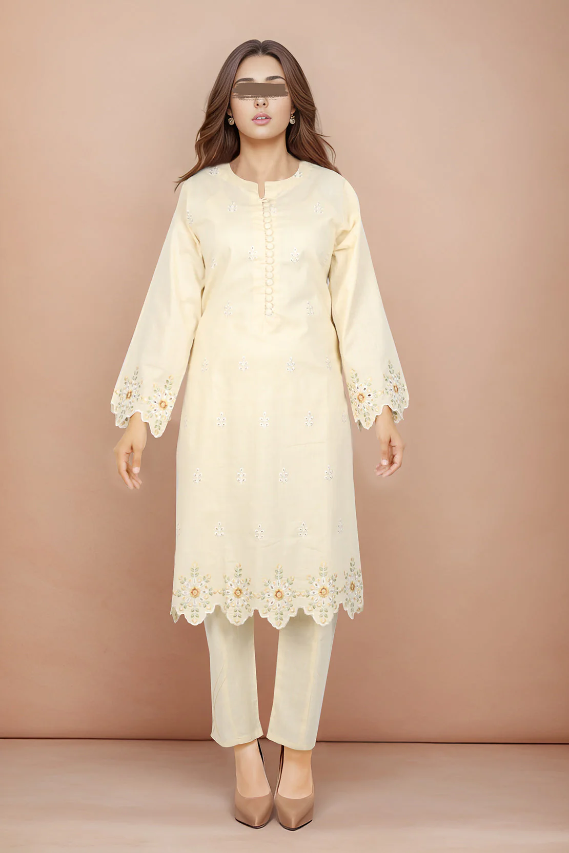Solid Emb Cross Hatch Stitched 2 Piece (Shirt/Trouser) - Image 2