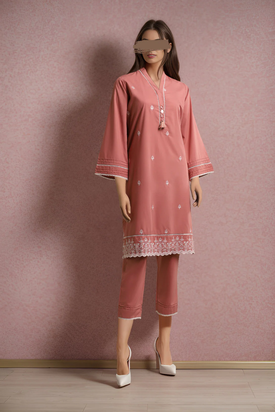 Solid Emb Formal Blended Suit