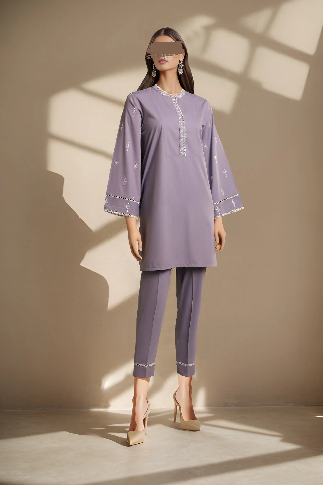 Solid Emb Formal Blended Suit