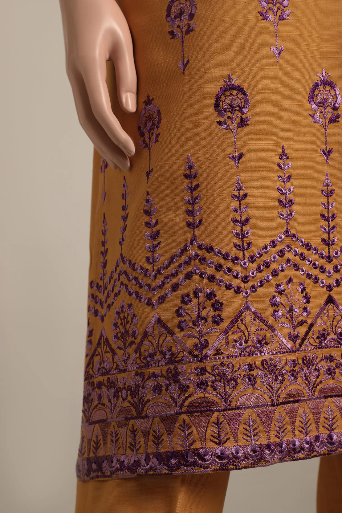 Solid+Emb Khaddar Stitched 2 Piece (Shirt/Trouser) - Image 3