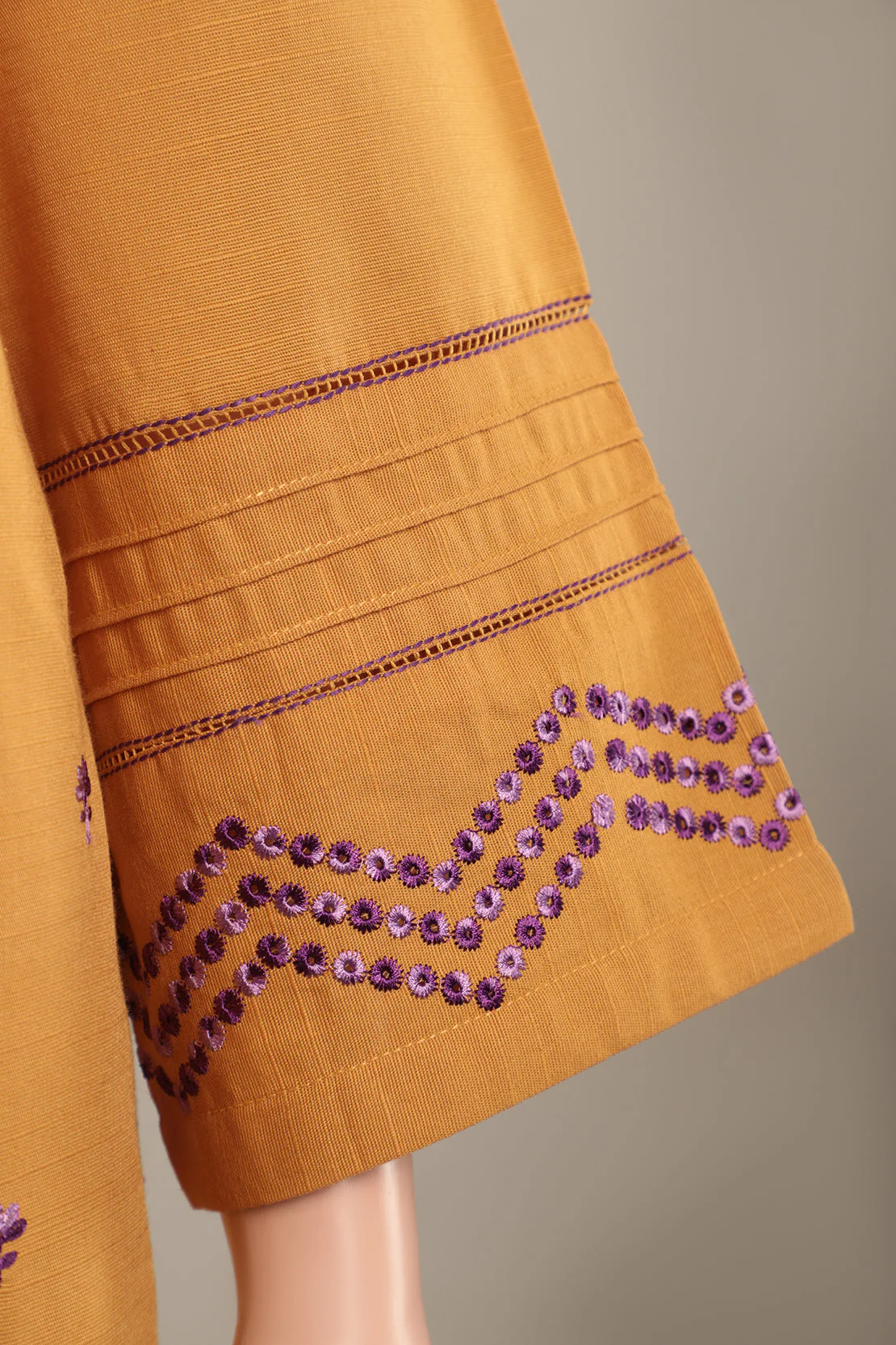 Solid+Emb Khaddar Stitched 2 Piece (Shirt/Trouser) - Image 4