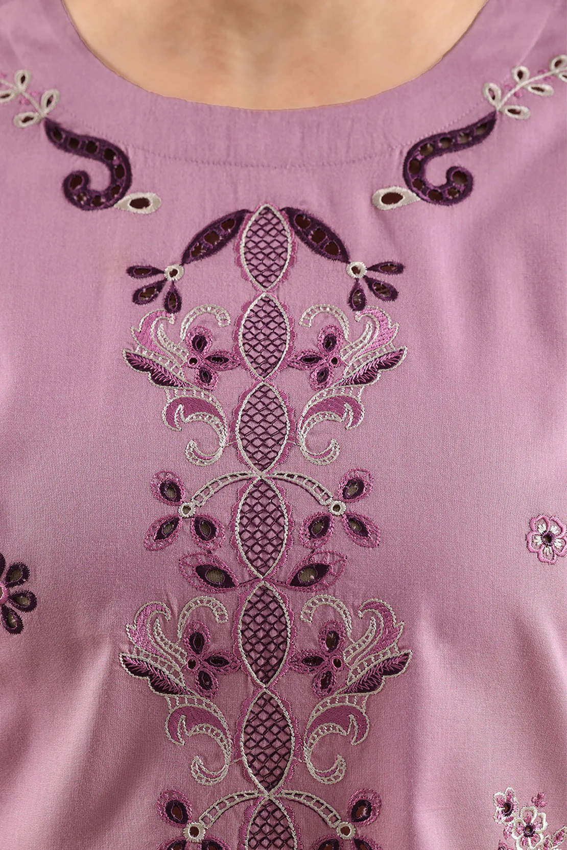 Solid Embroidered Cambric Stitched 2 Piece (Shirt/Trouser) - Image 4