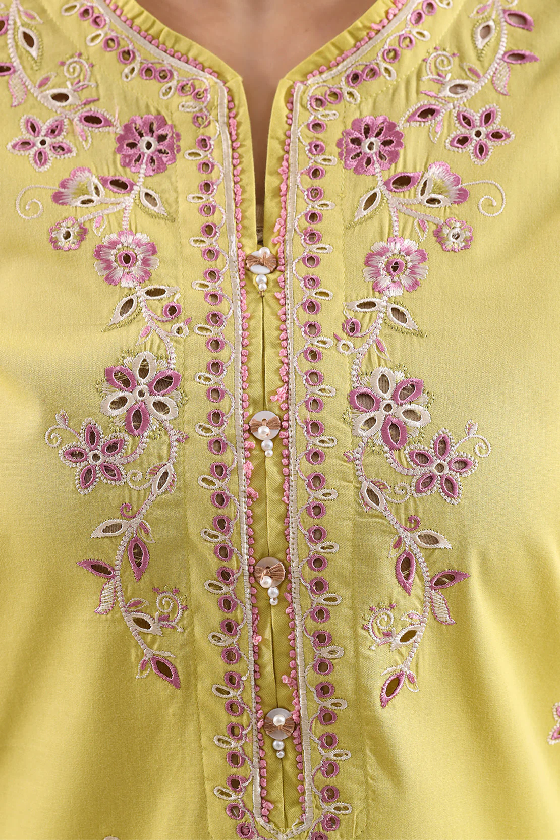 Solid Embroidered Cambric Stitched 2 Piece (Shirt/Trouser) - Image 3