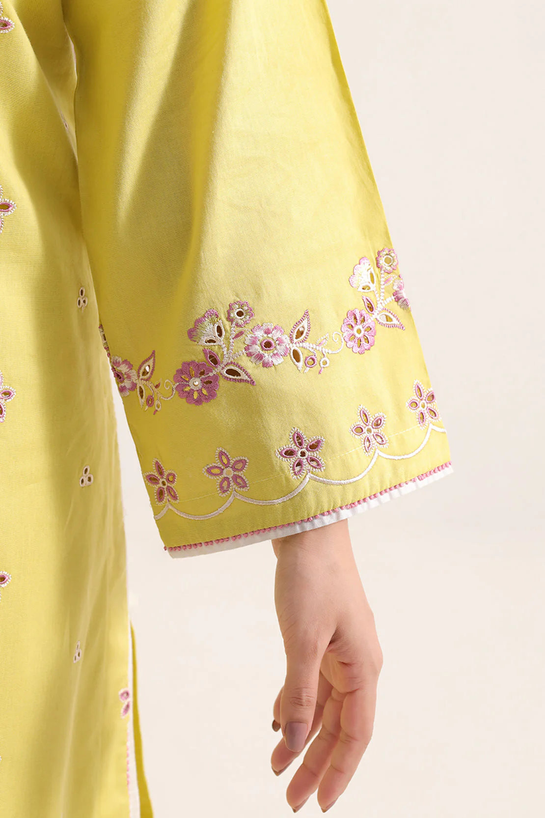 Solid Embroidered Cambric Stitched 2 Piece (Shirt/Trouser) - Image 4