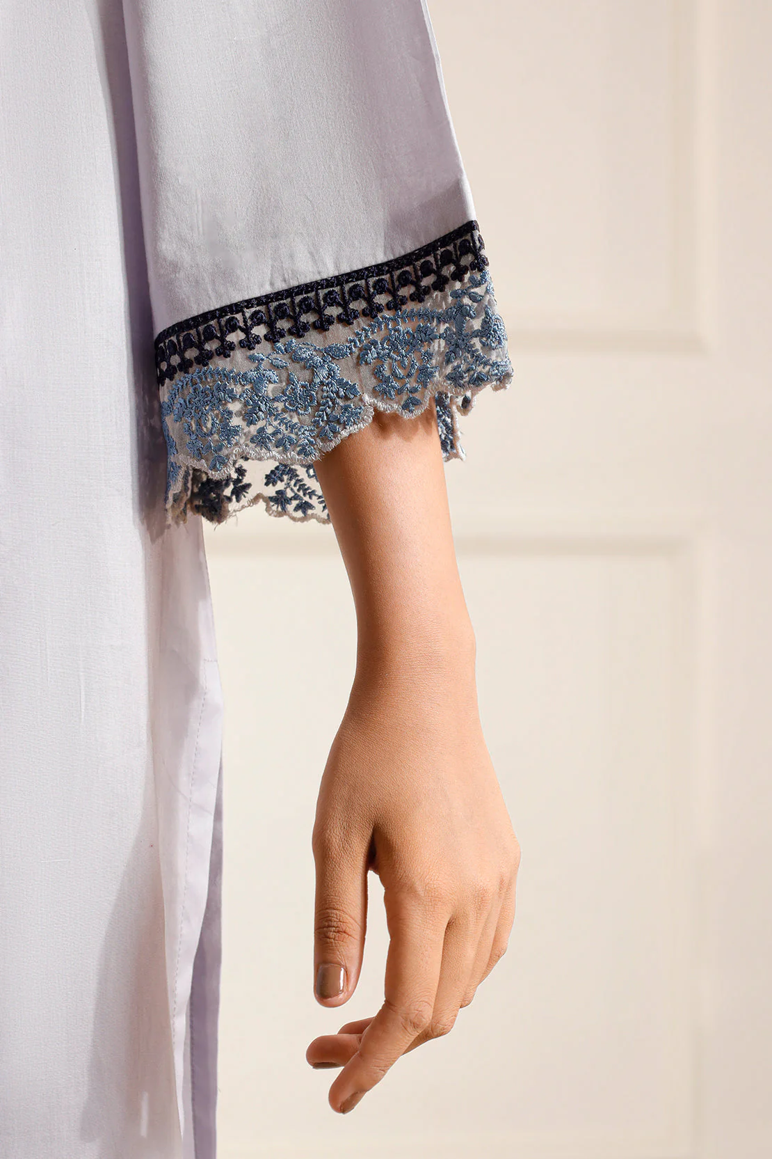 Solid Embroidered Cambric Stitched 2 Piece (Shirt/Trouser) - Image 5